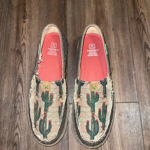 Twisted X Women’s Canvas Slip-Ons with Cactus Print